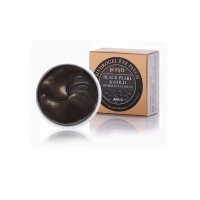 Патчи для глаз гидрогелевые с черным жемчугом и золотом PETITFREE Black Pearl & Gold Hydrogel Eye Patch 60 шт.